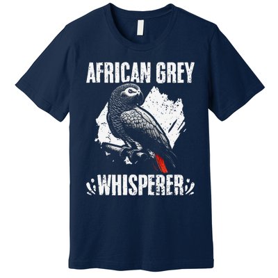 African Grey Whisperer Funny Birds Ornithology Ornithologist Premium T-Shirt