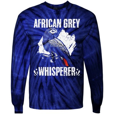 African Grey Whisperer Funny Birds Ornithology Ornithologist Tie-Dye Long Sleeve Shirt