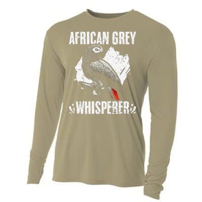 African Grey Whisperer Funny Birds Ornithology Ornithologist Cooling Performance Long Sleeve Crew