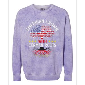 American Grown With German Roots Us Germany German American Colorblast Crewneck Sweatshirt