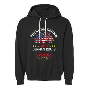 American Grown With German Roots Us Germany German American Garment-Dyed Fleece Hoodie