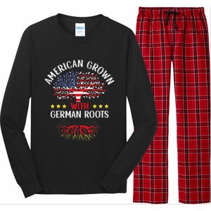 American Grown With German Roots Us Germany German American Long Sleeve Pajama Set