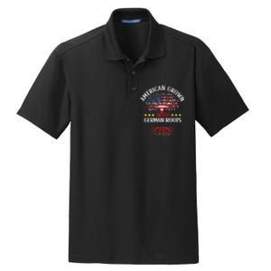 American Grown With German Roots Us Germany German American Dry Zone Grid Polo