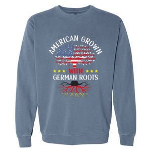 American Grown With German Roots Us Germany German American Garment-Dyed Sweatshirt