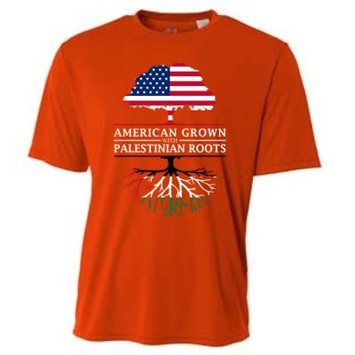 American Grown With Palestinian Roots Palestine Gift Cooling Performance Crew T-Shirt