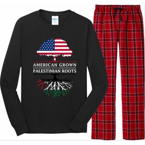 American Grown With Palestinian Roots Palestine Gift Long Sleeve Pajama Set