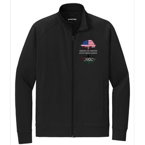 American Grown With Palestinian Roots Palestine Gift Stretch Full-Zip Cadet Jacket