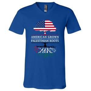 American Grown With Palestinian Roots Palestine Gift V-Neck T-Shirt