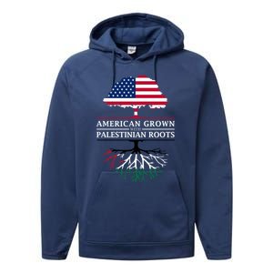 American Grown With Palestinian Roots Palestine Gift Performance Fleece Hoodie