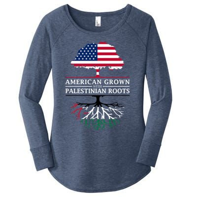 American Grown With Palestinian Roots Palestine Gift Women's Perfect Tri Tunic Long Sleeve Shirt