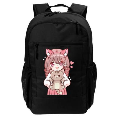 Anime Girl With Cat Kawaii Cat Lover Otaku Backpack