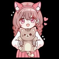 Anime Girl With Cat Kawaii Cat Lover Otaku Sustainable Bucket Hat