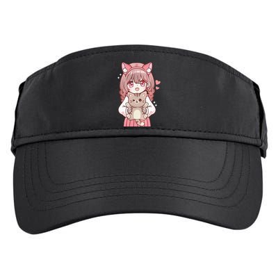 Anime Girl With Cat Kawaii Cat Lover Otaku Adult Drive Performance Visor