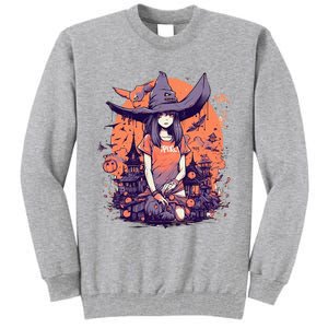 Anime Girl Witch Hat Halloween Costume Otaku Tall Sweatshirt