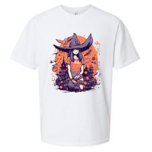 Anime Girl Witch Hat Halloween Costume Otaku Sueded Cloud Jersey T-Shirt