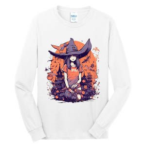 Anime Girl Witch Hat Halloween Costume Otaku Tall Long Sleeve T-Shirt