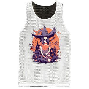 Anime Girl Witch Hat Halloween Costume Otaku Mesh Reversible Basketball Jersey Tank