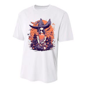 Anime Girl Witch Hat Halloween Costume Otaku Performance Sprint T-Shirt