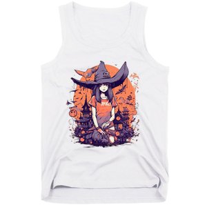 Anime Girl Witch Hat Halloween Costume Otaku Tank Top