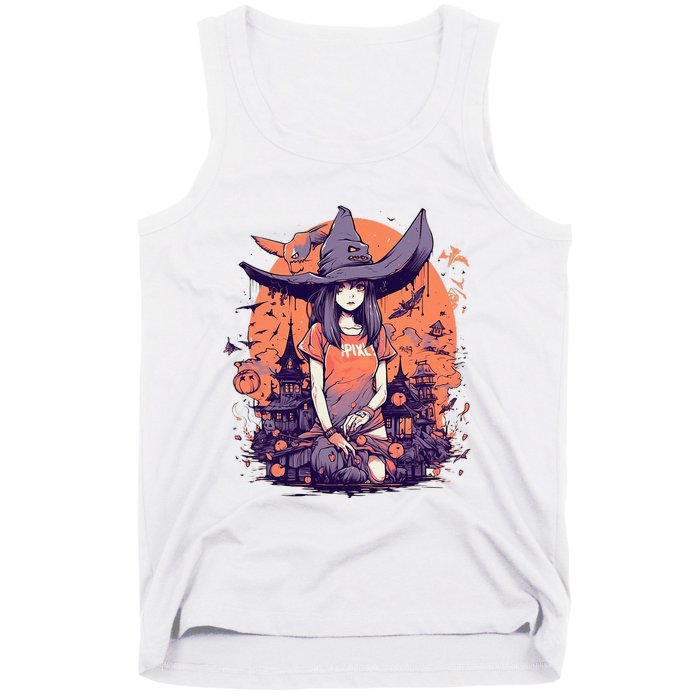 Anime Girl Witch Hat Halloween Costume Otaku Tank Top