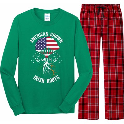 American Grown With Irish Roots Long Sleeve Pajama Set