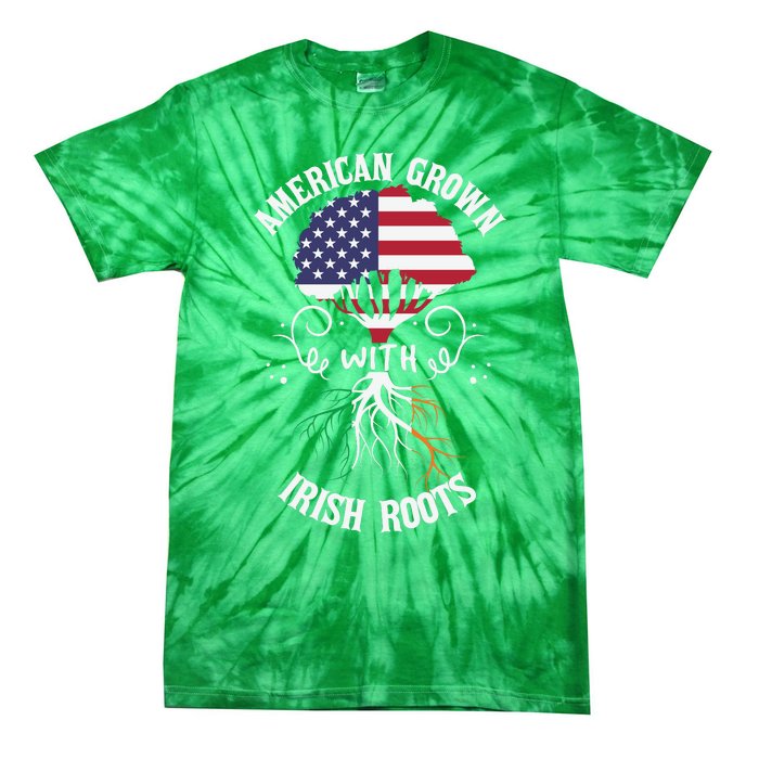 American Grown With Irish Roots Tie-Dye T-Shirt