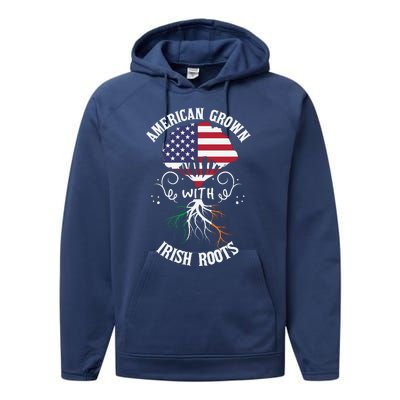 American Grown With Irish Roots Performance Fleece Hoodie