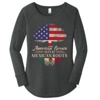 American Grown With Mexican Roots Half American Flag Mexican Women's Perfect Tri Tunic Long Sleeve Shirt