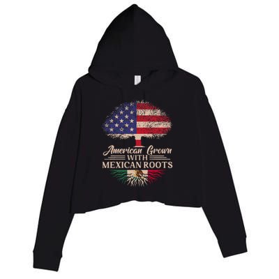 American Grown With Mexican Roots Half American Flag Mexican Crop Fleece Hoodie