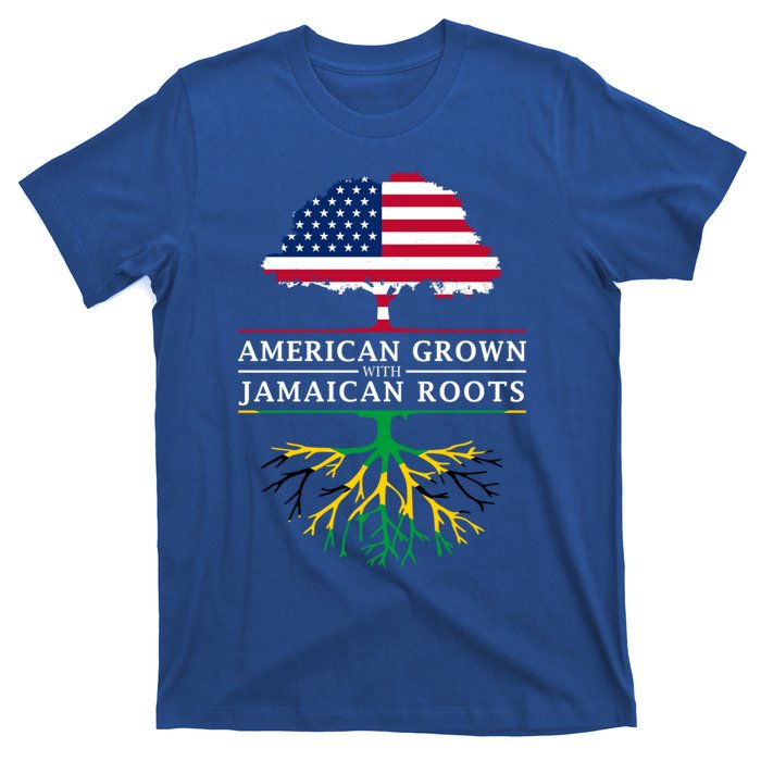 American Grown With Jamaican Roots Funny Gift Jamaica Gift T-Shirt