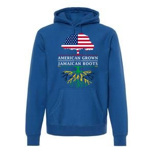 American Grown With Jamaican Roots Funny Gift Jamaica Gift Premium Hoodie