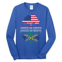 American Grown With Jamaican Roots Funny Gift Jamaica Gift Tall Long Sleeve T-Shirt