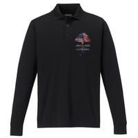 American Grown With Filipino Roots Usa Tree Philippines Performance Long Sleeve Polo