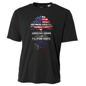 American Grown With Filipino Roots Usa Tree Philippines Cooling Performance Crew T-Shirt