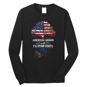 American Grown With Filipino Roots Usa Tree Philippines Long Sleeve Shirt