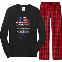 American Grown With Filipino Roots Usa Tree Philippines Long Sleeve Pajama Set