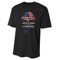 American Grown With Filipino Roots Usa Tree Philippines Performance Sprint T-Shirt