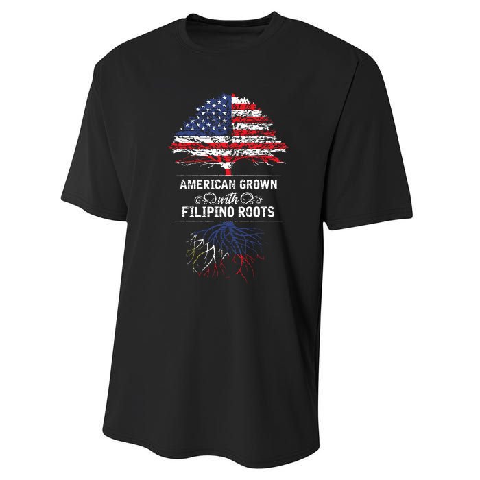 American Grown With Filipino Roots Usa Tree Philippines Performance Sprint T-Shirt