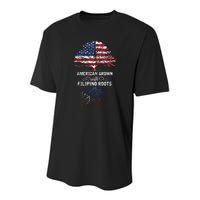 American Grown With Filipino Roots Usa Tree Philippines Youth Performance Sprint T-Shirt