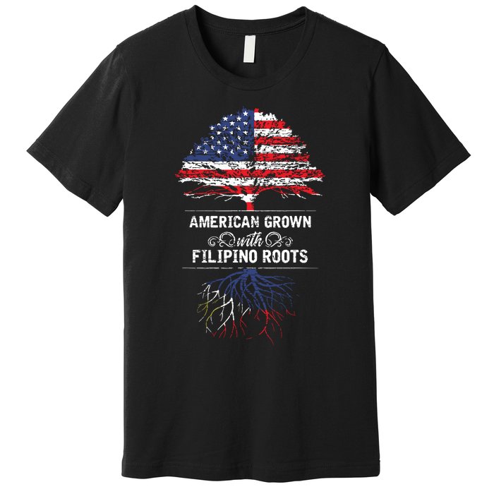 American Grown With Filipino Roots Usa Tree Philippines Premium T-Shirt