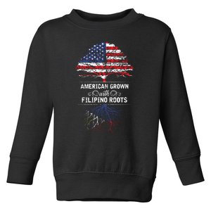 American Grown With Filipino Roots Usa Tree Philippines Toddler Sweatshirt