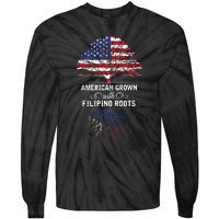 American Grown With Filipino Roots Usa Tree Philippines Tie-Dye Long Sleeve Shirt