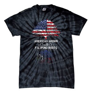 American Grown With Filipino Roots Usa Tree Philippines Tie-Dye T-Shirt