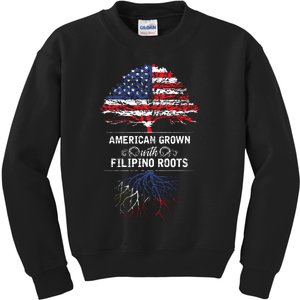 American Grown With Filipino Roots Usa Tree Philippines Kids Sweatshirt