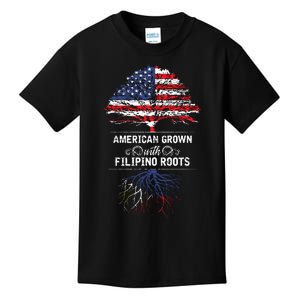 American Grown With Filipino Roots Usa Tree Philippines Kids T-Shirt