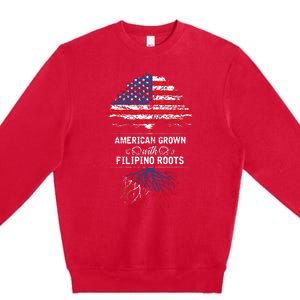 American Grown With Filipino Roots Usa Tree Philippines Premium Crewneck Sweatshirt