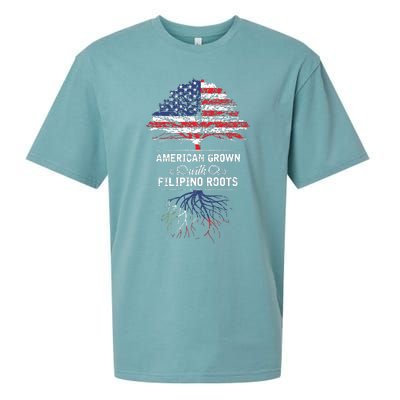 American Grown With Filipino Roots Usa Tree Philippines Sueded Cloud Jersey T-Shirt