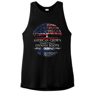 American Grown With Finnish Roots Finland Ladies PosiCharge Tri-Blend Wicking Tank