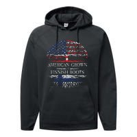 American Grown With Finnish Roots Finland Performance Fleece Hoodie