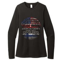 American Grown With Finnish Roots Finland Womens CVC Long Sleeve Shirt